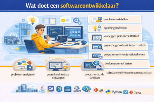Alles over het beroep softwareontwikkelaar Wat doet een softwareontwikkelaar